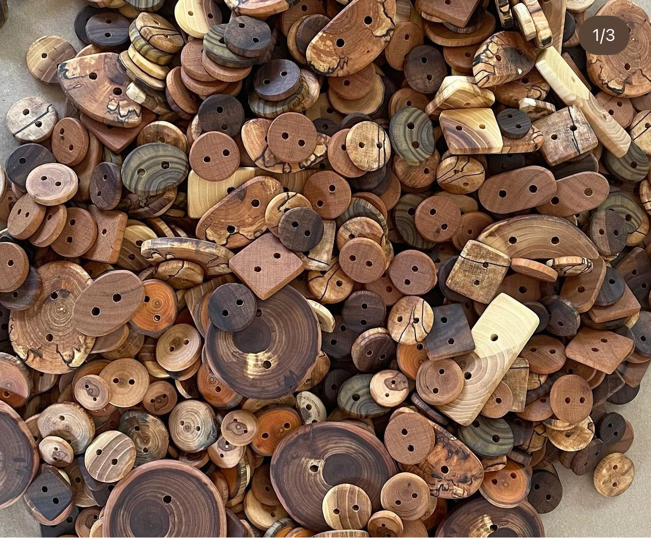 Wood Buttons - Packs of 10, Small