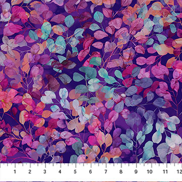 Dragonfly Dance - Leaves, Purple Multi