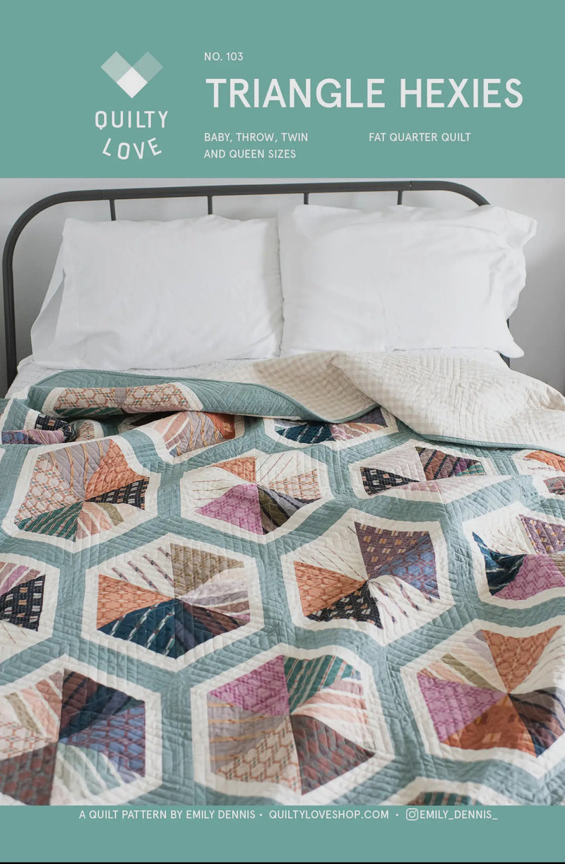 Triangle Hexies by Quilty Love