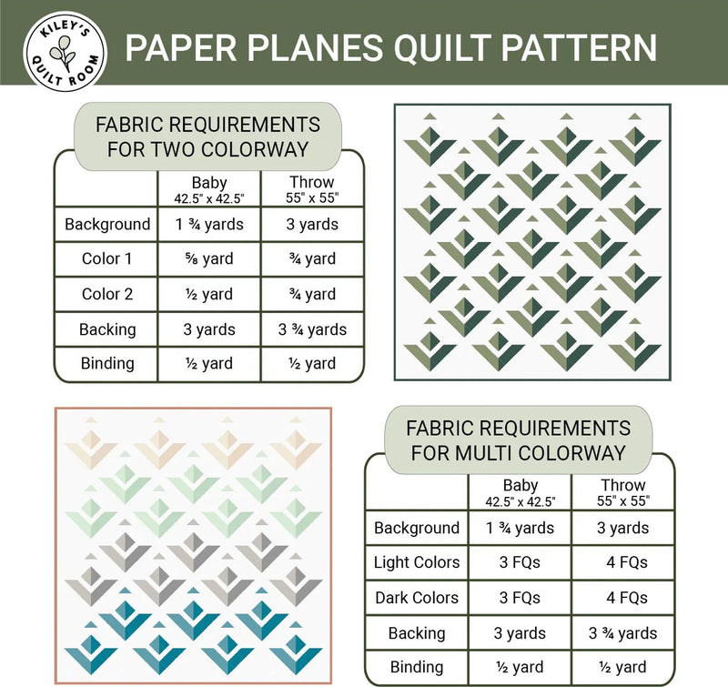 Paper Planes Quilt Pattern by Kiley Ferons